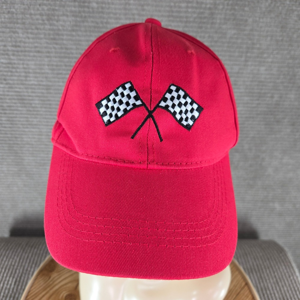 Unbranded Unisex OS Red Checkered Flag Racing Adjustable Baseball Cap Hat